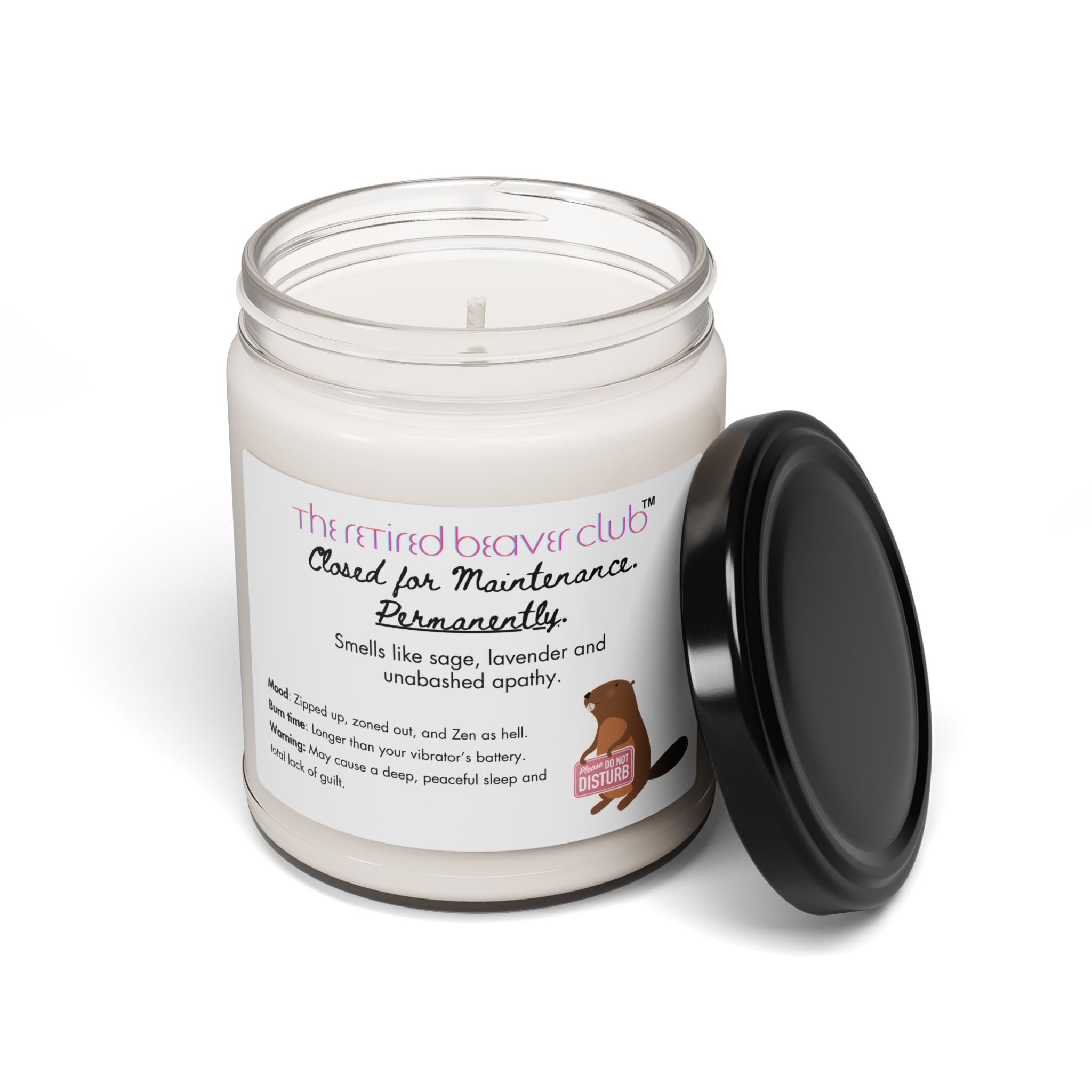 "Closed For Business."  Lavender Sage Scented Soy Candle