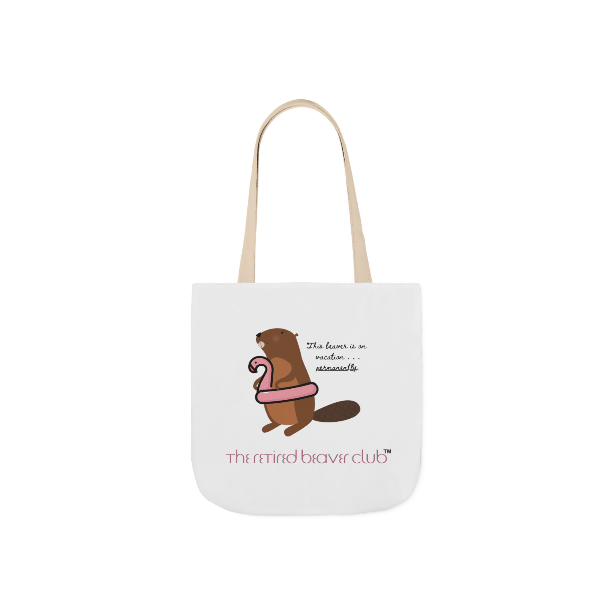 The Retired Beaver Club Chic Canvas Tote Bag with 5-Color Straps, Stylish Reusable Bag, Eco-Friendly Shopping Tote, Gift for Her, Trendy Beach or Gym Tote, Book Club tote