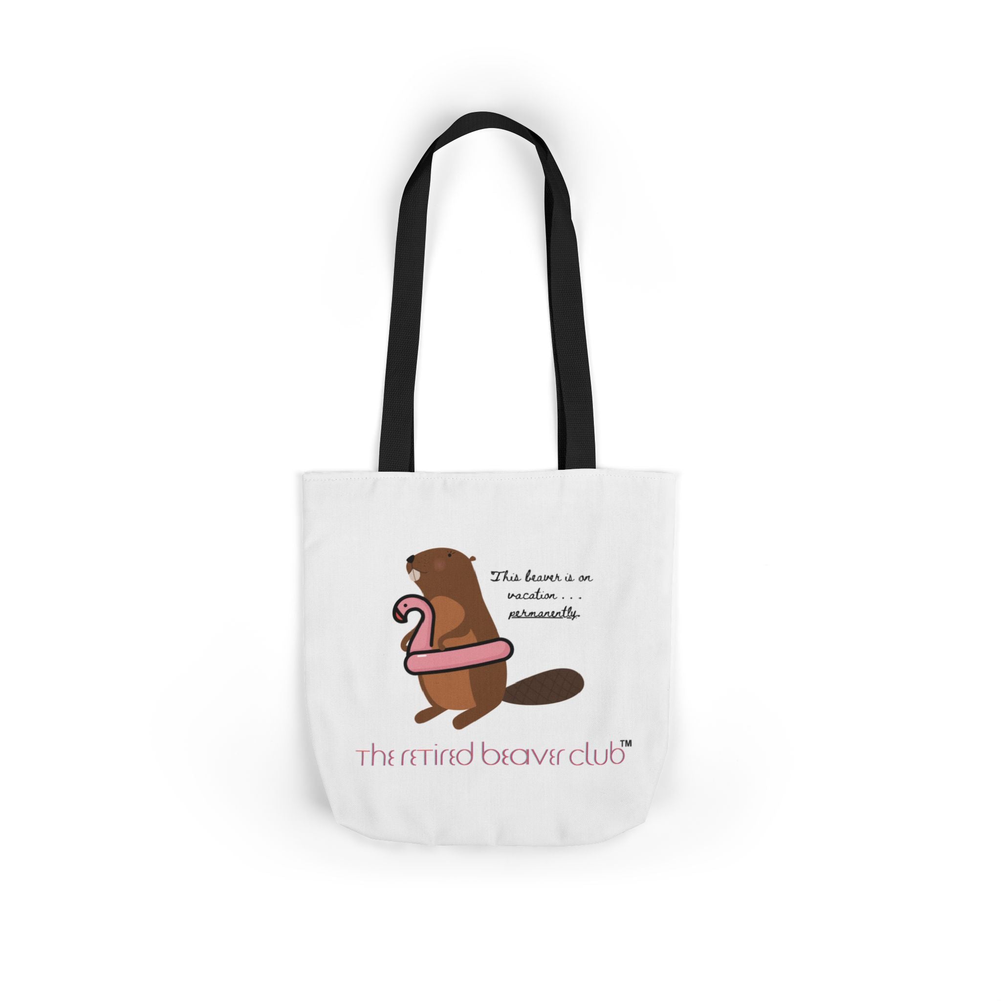 The Retired Beaver Club Chic Canvas Tote Bag with 5-Color Straps, Stylish Reusable Bag, Eco-Friendly Shopping Tote, Gift for Her, Trendy Beach or Gym Tote, Book Club tote