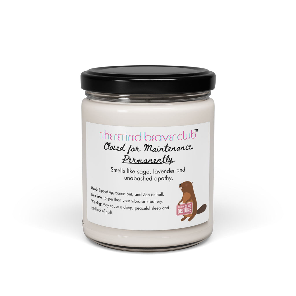 "Closed For Business."  Lavender Sage Scented Soy Candle