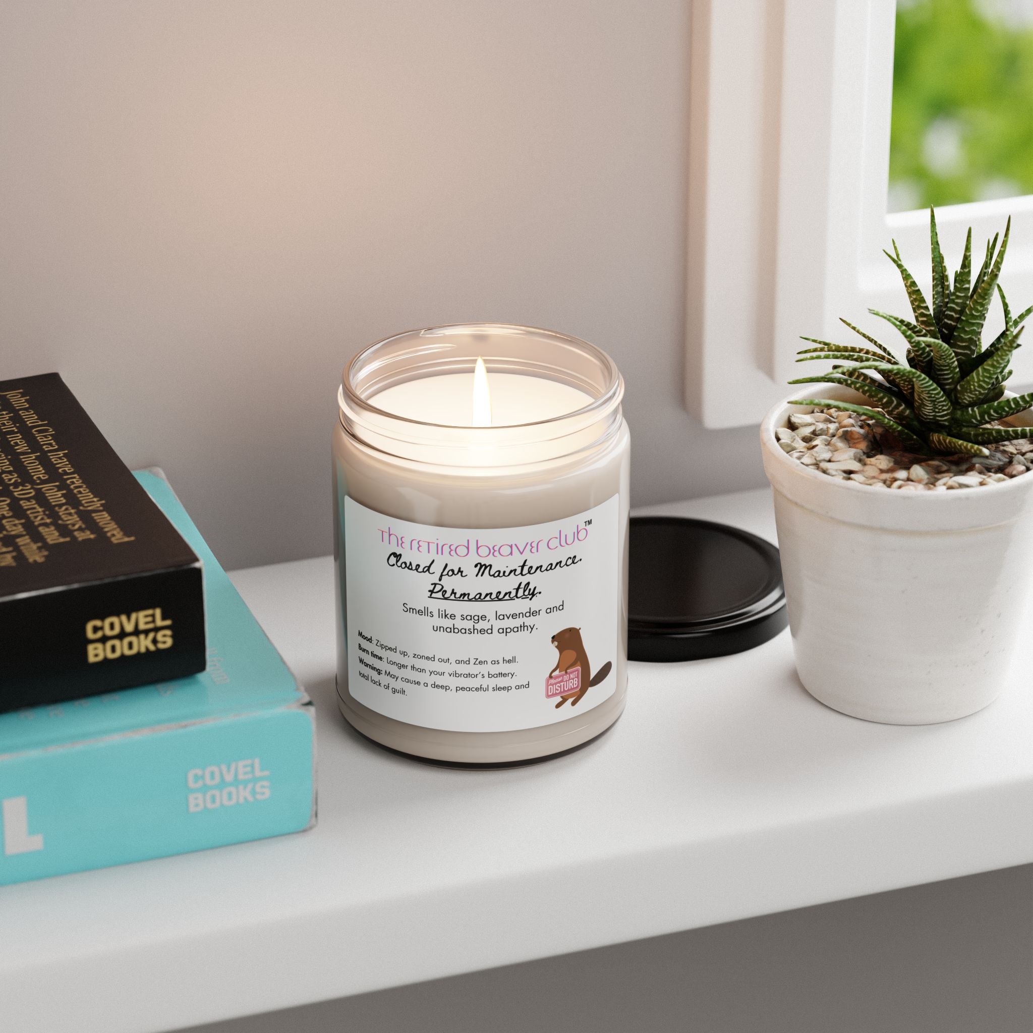 "Closed For Business."  Lavender Sage Scented Soy Candle