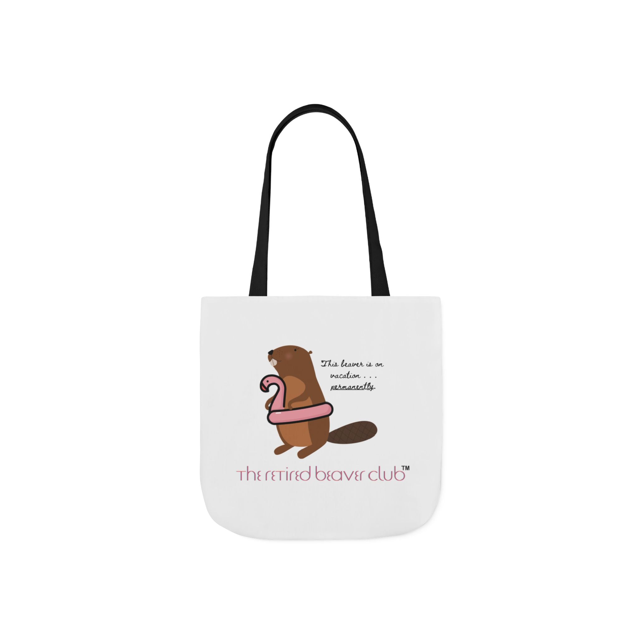 The Retired Beaver Club Chic Canvas Tote Bag with 5-Color Straps, Stylish Reusable Bag, Eco-Friendly Shopping Tote, Gift for Her, Trendy Beach or Gym Tote, Book Club tote