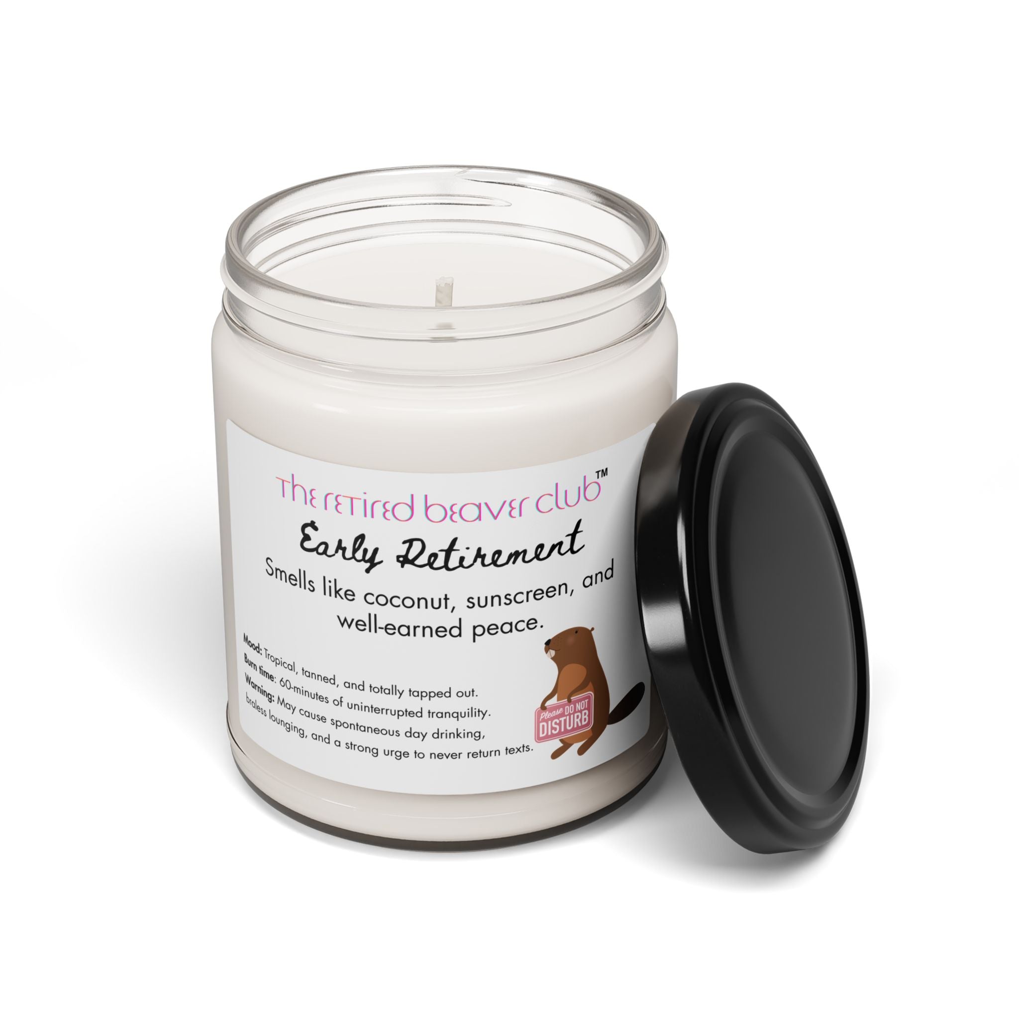 "Early Retirement"  Coconut & Cardamom Scented Soy Candle